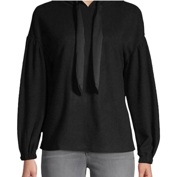 For The Republic Tops - For The Republic Black fleece Hoodie sweatshirt NWT